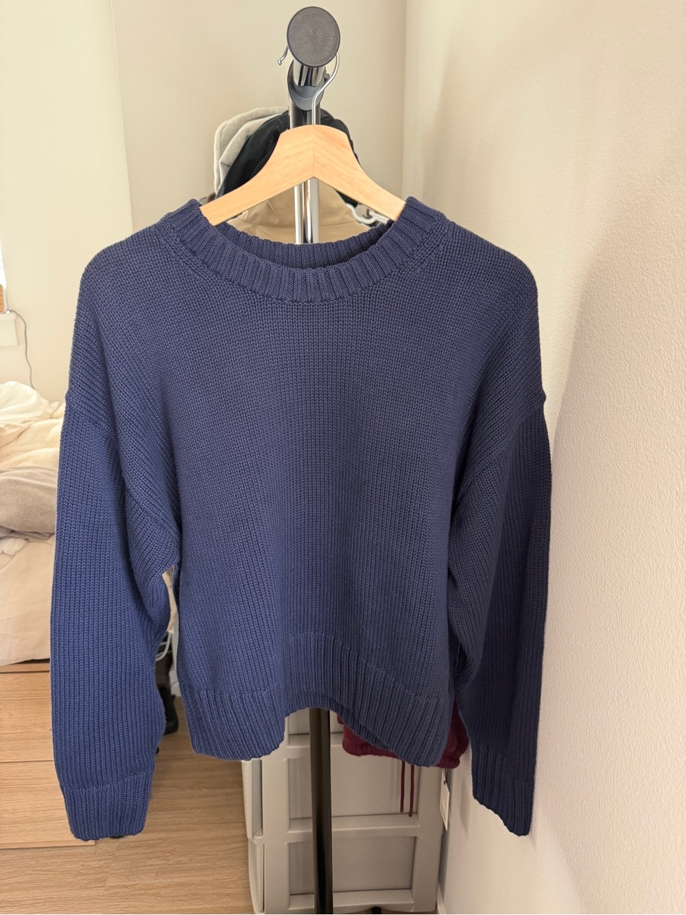GAP Navy 100% Cotton Oversized Crop Sweater